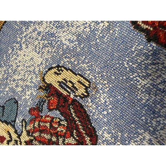 Autumn Harvest Scarecrows 13"x72" Tapestry Table Runner Pumpkins Apples granny - Picture 7 of 8